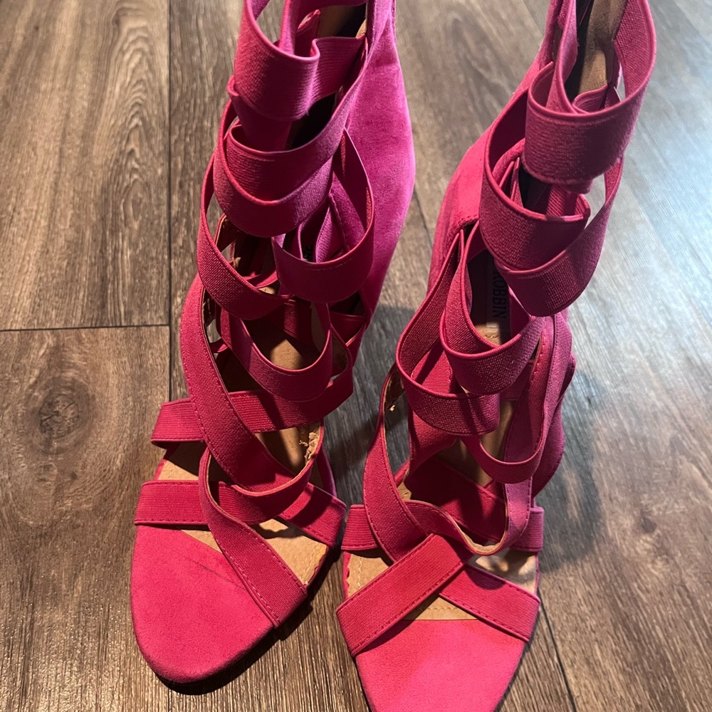 Elegant Pink Strappy Women's Heels